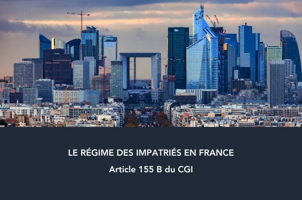 Quartier d'affaires de La Défense à Paris, couverture de l'article sur le régime des impatriés en France, article 155 B du CGI